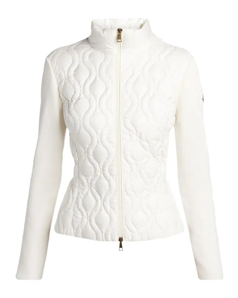 Moncler Cotton Padded Zip-Up Cardigan | Image 1 Moncler Cotton Padded Zip-Up Cardigan | Image 1