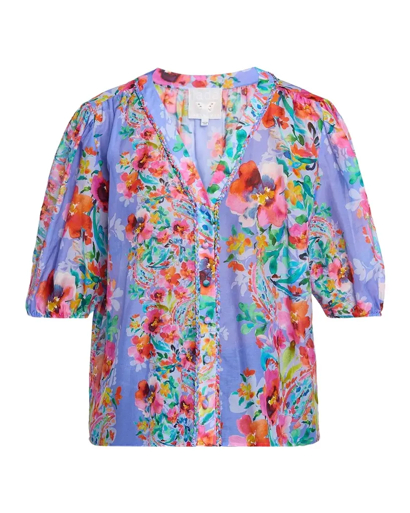 Mirrian Floral Cotton-Silk Blouse Mirrian Floral Cotton-Silk Blouse