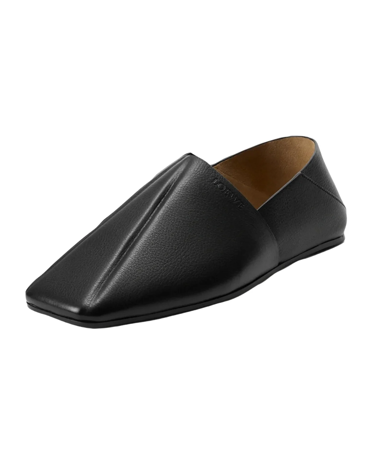 Loewe Men's Origami Leather Square-Toe Slippers