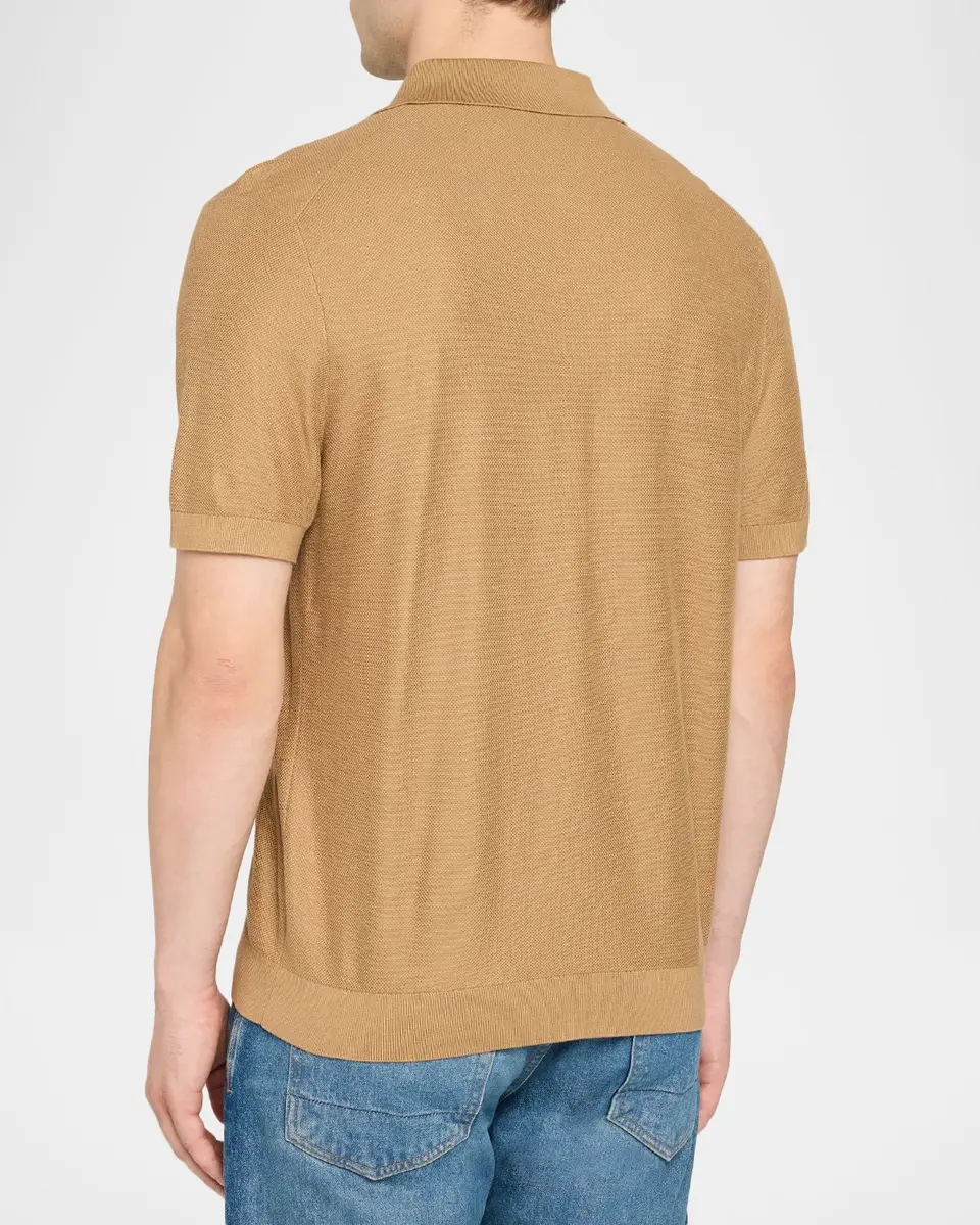 Theory Men's Silk-Cotton Polo Shirt | Thumbnail 3