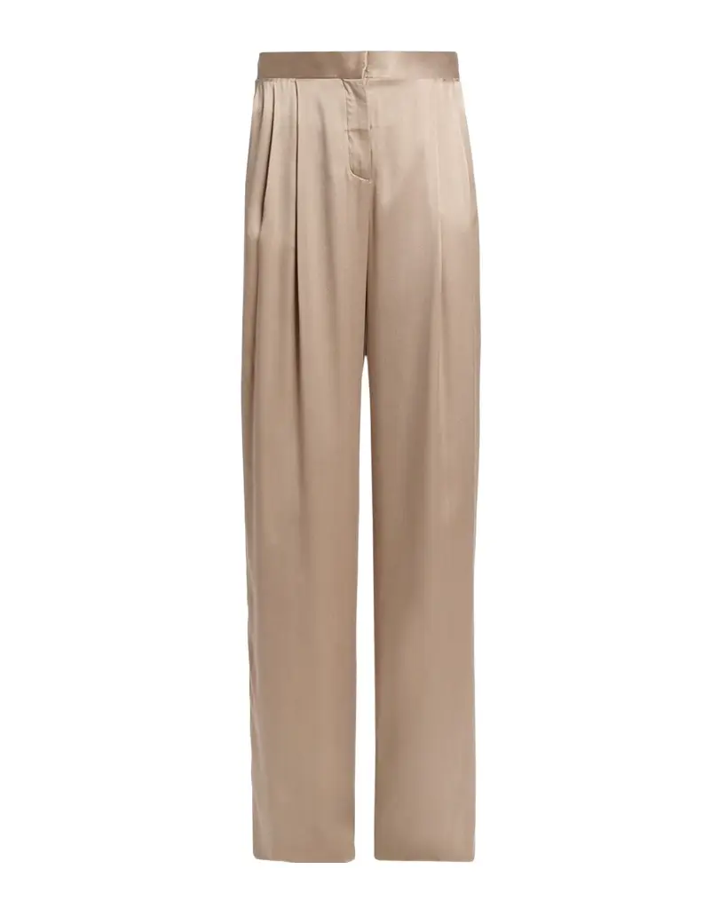 Peach-Feel Silk Pleated Pants Peach-Feel Silk Pleated Pants