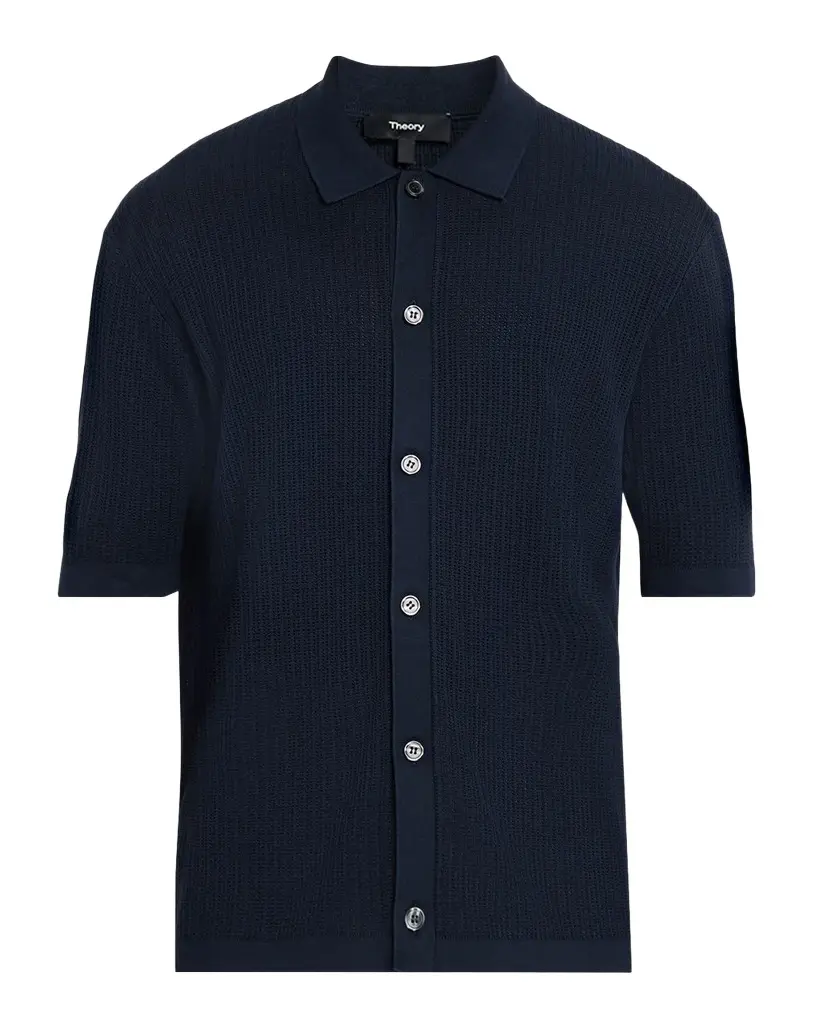 Men's Cotton Mesh Knit Short-Sleeve Shirt