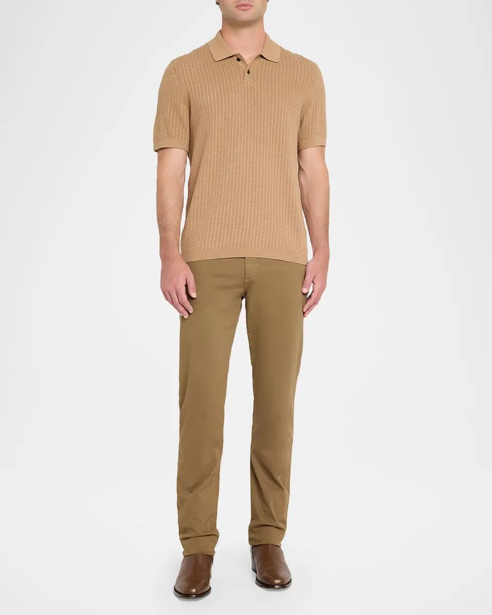 Theory Men's Cotton Cable Knit Polo Shirt | Thumbnail 2 Theory Men's Cotton Cable Knit Polo Shirt | Thumbnail 2