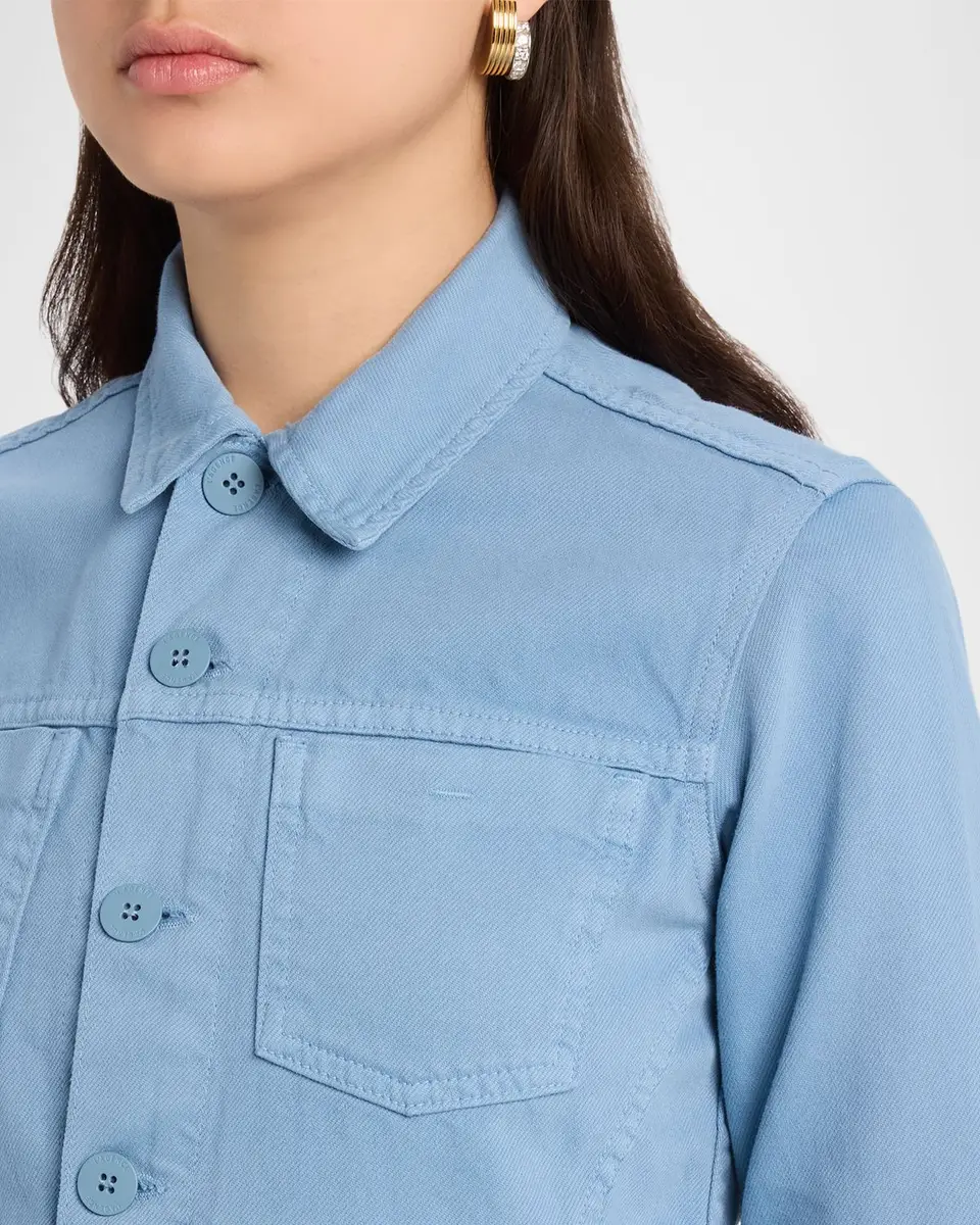 L'Agence Janelle Raw-Edge Button-Front Denim Shirt | Thumbnail 5 L'Agence Janelle Raw-Edge Button-Front Denim Shirt | Thumbnail 5