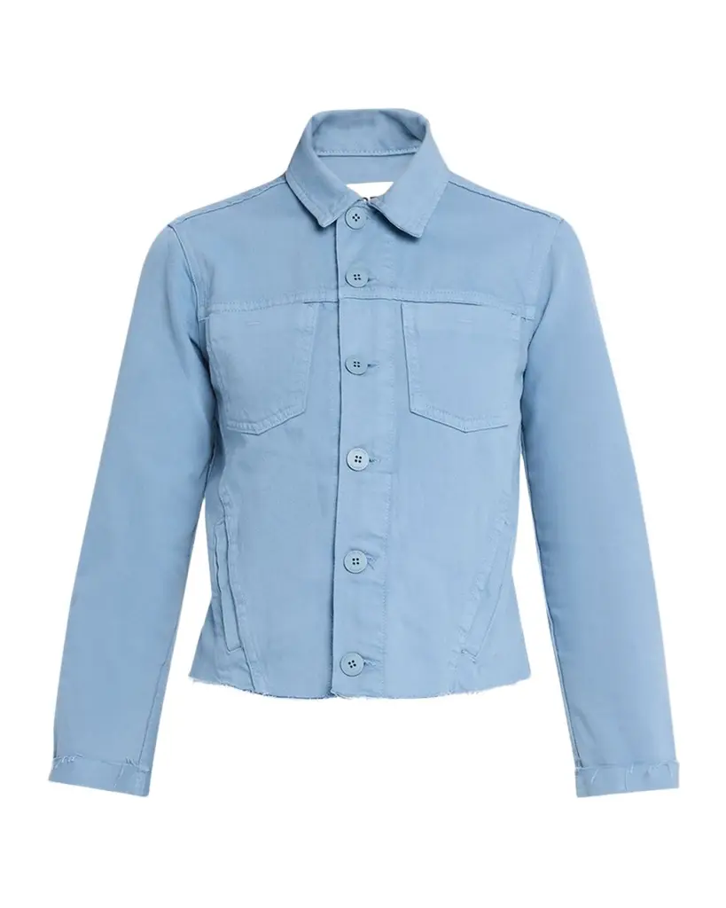L'Agence Janelle Raw-Edge Button-Front Denim Shirt | Image 1 L'Agence Janelle Raw-Edge Button-Front Denim Shirt | Image 1