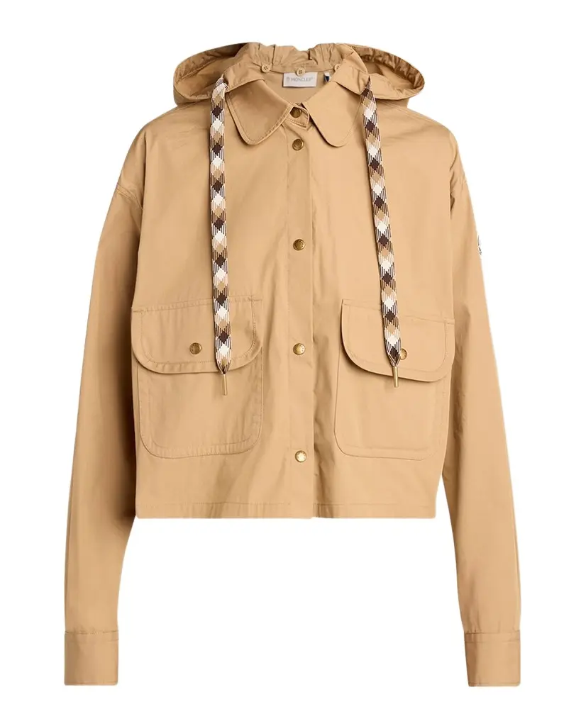 Moncler Cotton Blend Hooded Shirt Jacket | Image 1 Moncler Cotton Blend Hooded Shirt Jacket | Image 1