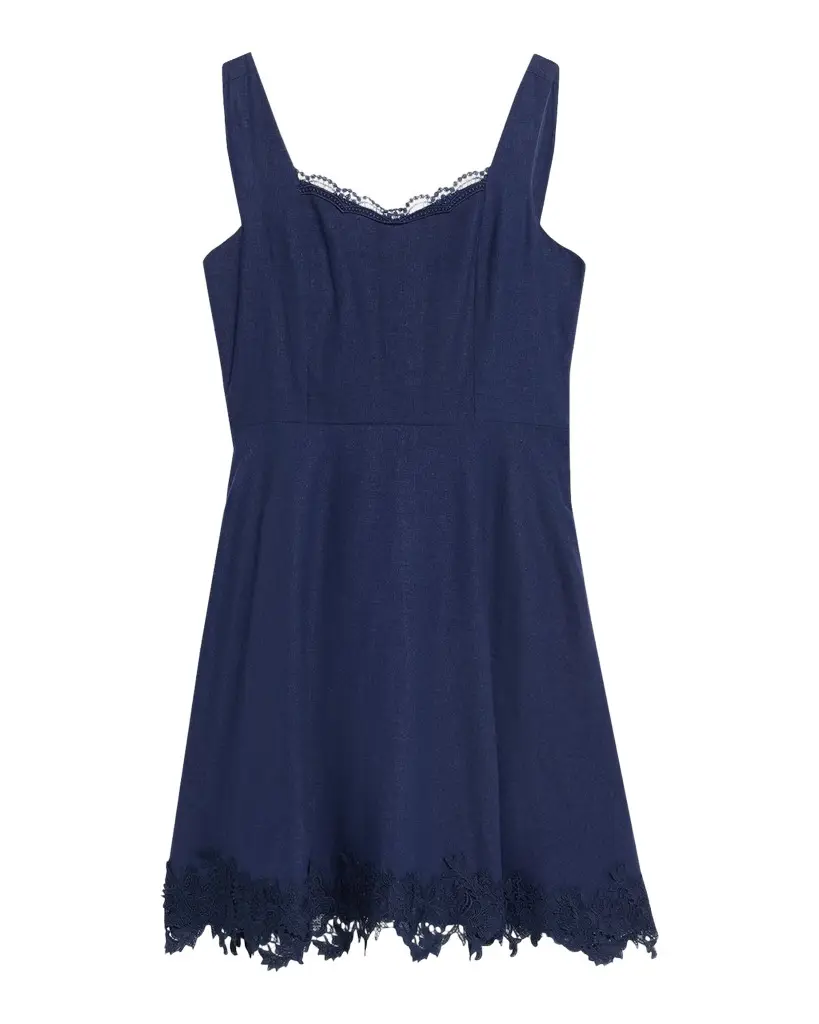 Generation Love Ive Lace-Trim Linen Mini Dress | Image 1 Generation Love Ive Lace-Trim Linen Mini Dress | Image 1