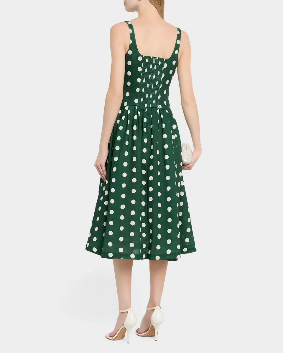 Cara Cara Regio Dropped-Waist Linen Midi Dress | Thumbnail 3