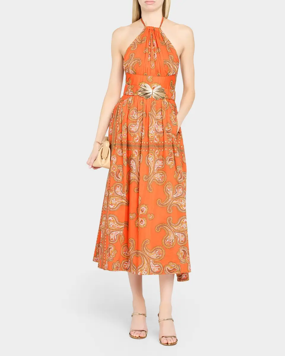 Cara Cara Dena Belted Halter Midi Dress | Thumbnail 2 Cara Cara Dena Belted Halter Midi Dress | Thumbnail 2
