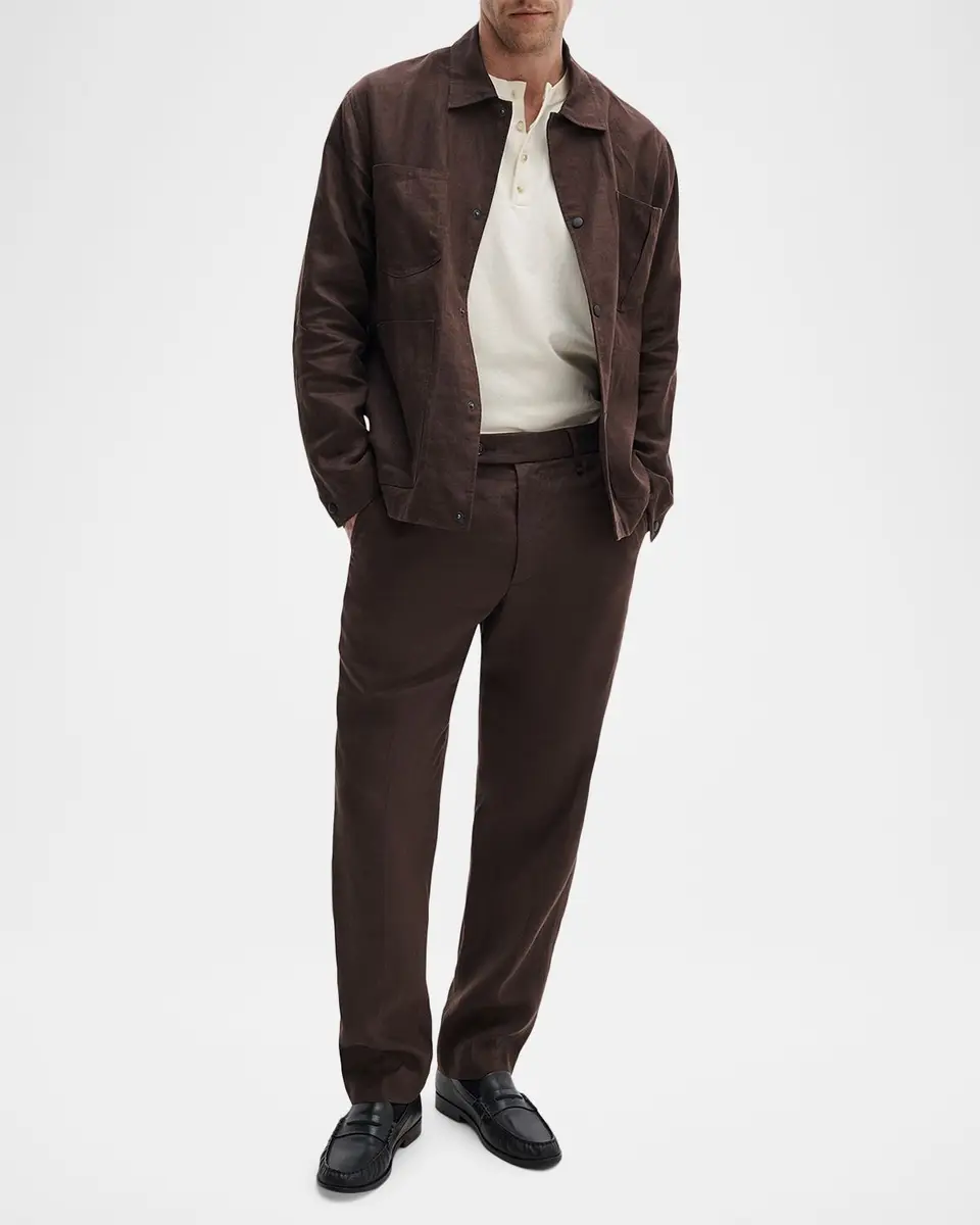 rag & bone Men's Evan Linen Straight Leg Trousers | Thumbnail 2 rag & bone Men's Evan Linen Straight Leg Trousers | Thumbnail 2