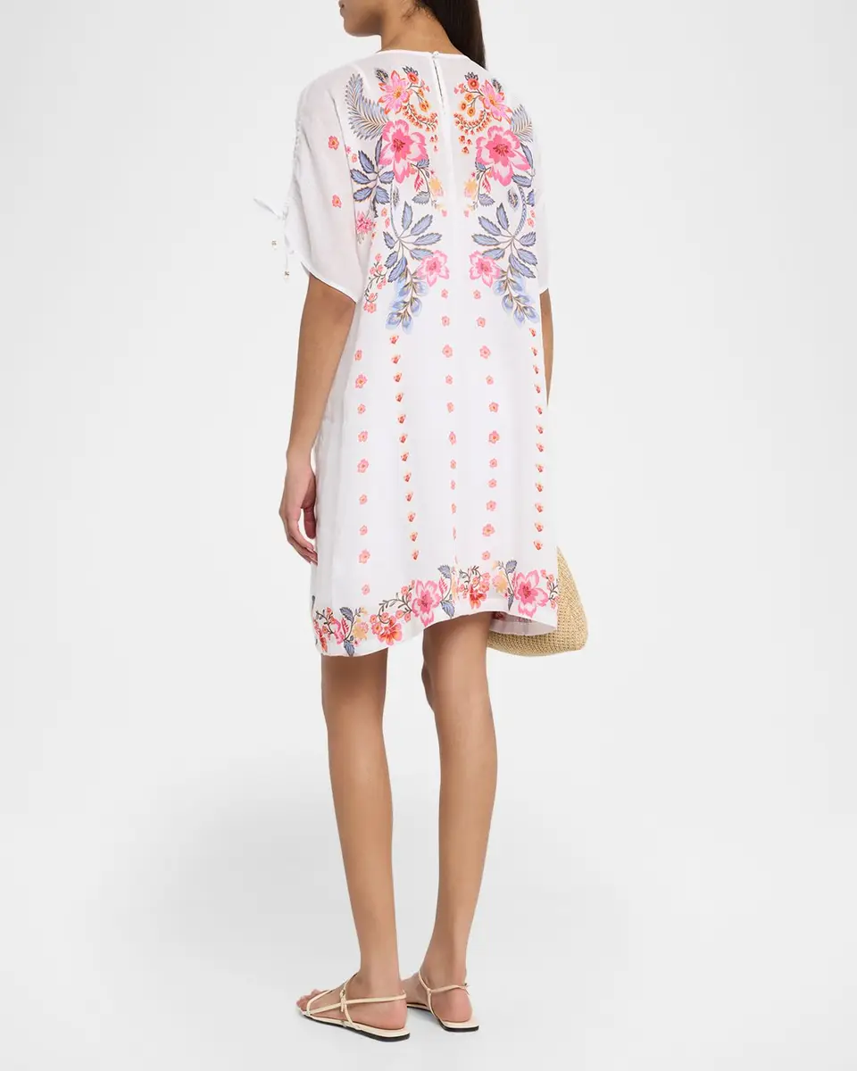 Johnny Was Embroidered Split-Sleeve Mini Dress | Thumbnail 3 Johnny Was Embroidered Split-Sleeve Mini Dress | Thumbnail 3