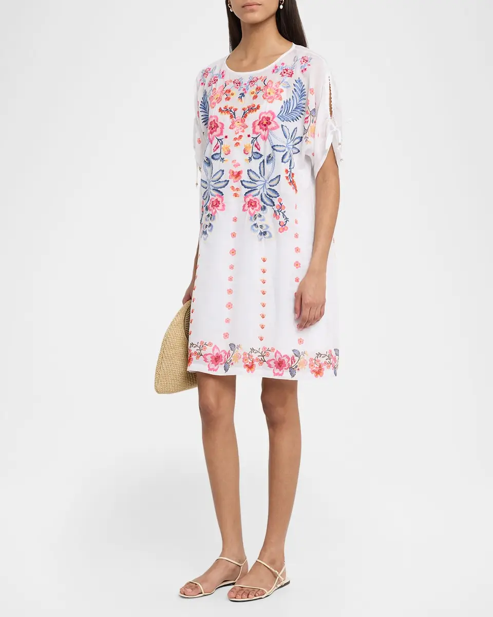 Johnny Was Embroidered Split-Sleeve Mini Dress | Thumbnail 4 Johnny Was Embroidered Split-Sleeve Mini Dress | Thumbnail 4