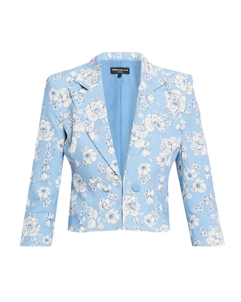 Generation Love Emmeline Cropped Linen Blazer | Image 1 Generation Love Emmeline Cropped Linen Blazer | Image 1