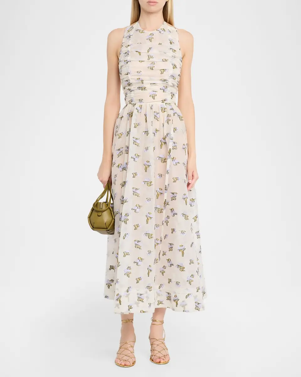 Ulla Johnson Fleurine Silk Organza Midi Dress | Thumbnail 2 Ulla Johnson Fleurine Silk Organza Midi Dress | Thumbnail 2