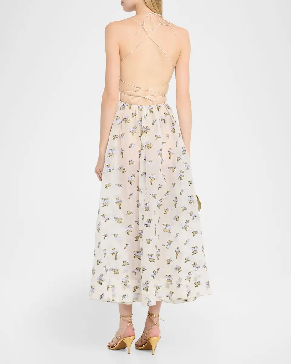 Ulla Johnson Fleurine Silk Organza Midi Dress | Thumbnail 3 Ulla Johnson Fleurine Silk Organza Midi Dress | Thumbnail 3
