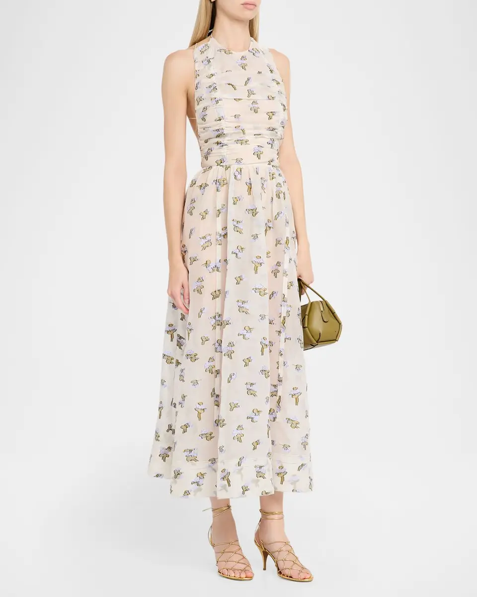 Ulla Johnson Fleurine Silk Organza Midi Dress | Thumbnail 4 Ulla Johnson Fleurine Silk Organza Midi Dress | Thumbnail 4