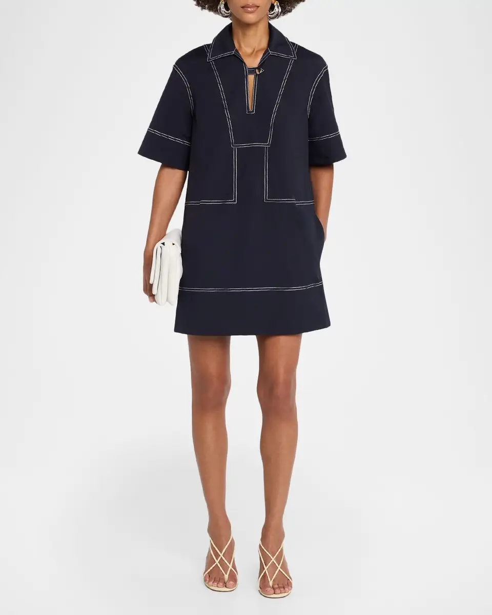 Veronica Beard Phelix Cotton Poplin Mini Tunic Dress | Thumbnail 2 Veronica Beard Phelix Cotton Poplin Mini Tunic Dress | Thumbnail 2