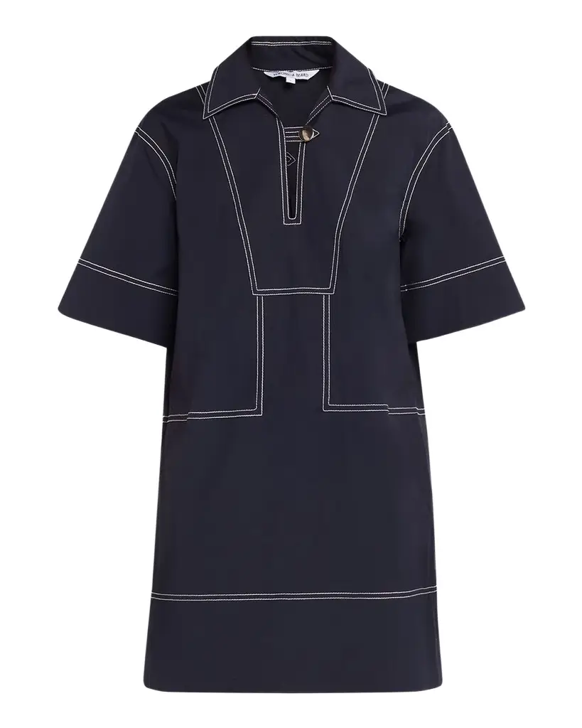 Veronica Beard Phelix Cotton Poplin Mini Tunic Dress | Image 1 Veronica Beard Phelix Cotton Poplin Mini Tunic Dress | Image 1