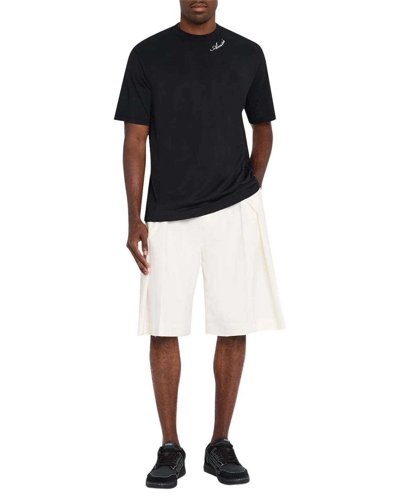 AMIRI Men's Cotton and Modal Logo-Crewneck T-Shirt