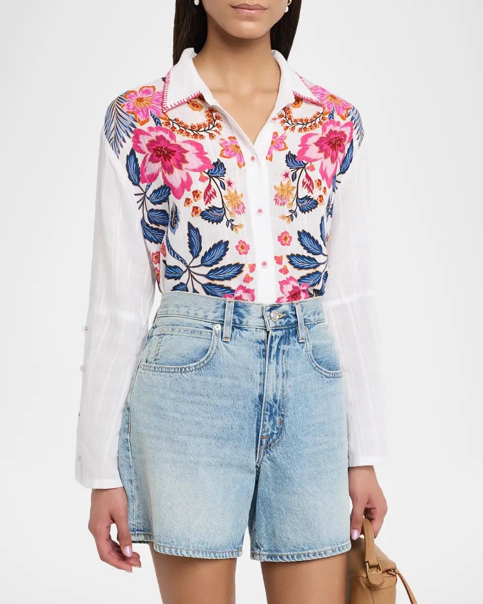 Johnny Was Floral Button-Down Shirt | Thumbnail 4 Johnny Was Floral Button-Down Shirt | Thumbnail 4