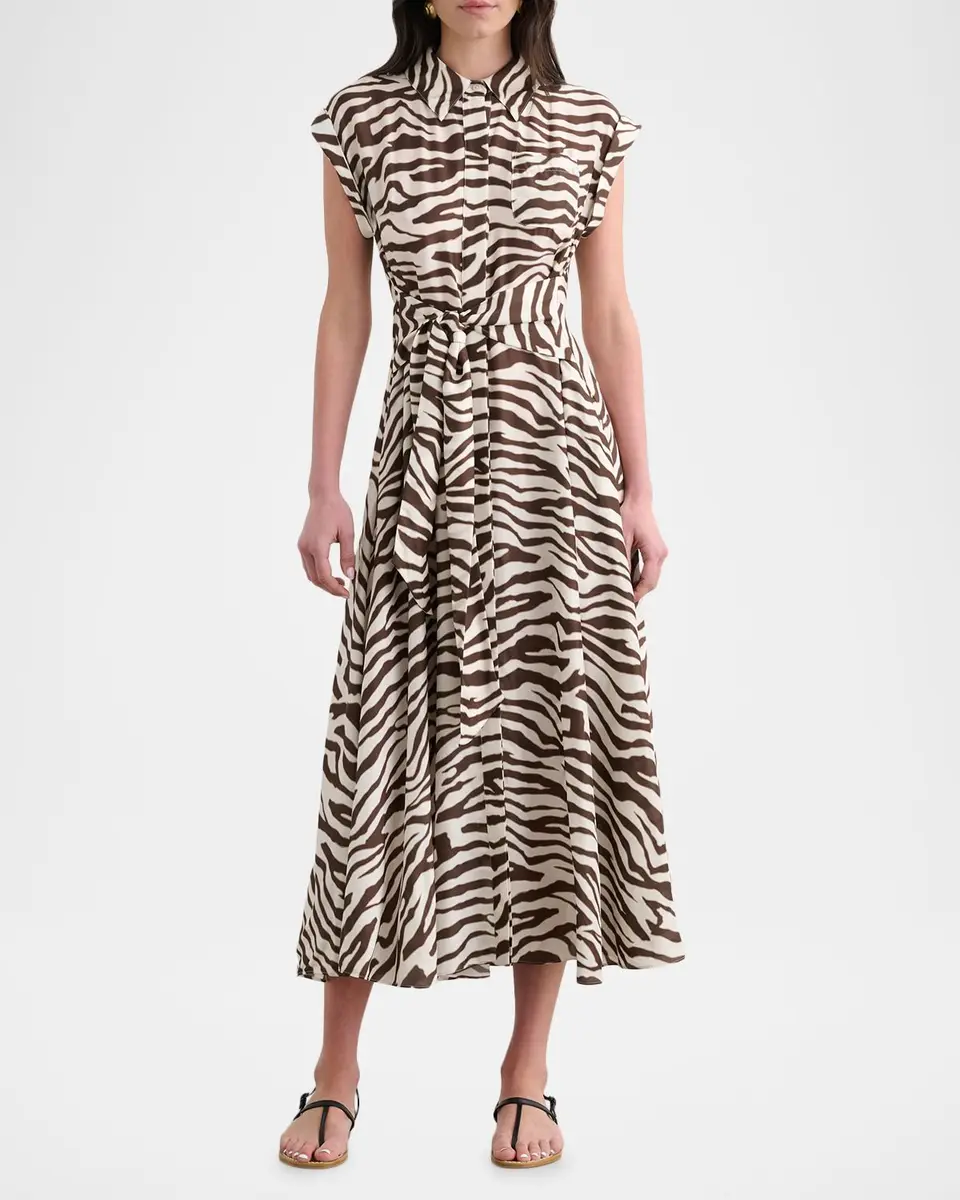 Toccin Serena Zebra Rolled-Sleeve Shirtdress | Thumbnail 2 Toccin Serena Zebra Rolled-Sleeve Shirtdress | Thumbnail 2