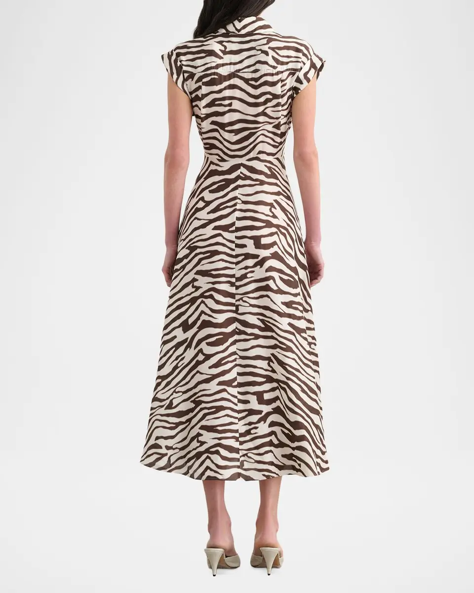 Toccin Serena Zebra Rolled-Sleeve Shirtdress | Thumbnail 3 Toccin Serena Zebra Rolled-Sleeve Shirtdress | Thumbnail 3