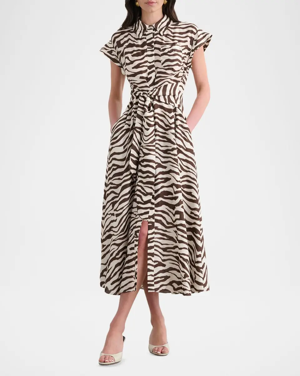 Toccin Serena Zebra Rolled-Sleeve Shirtdress | Thumbnail 4 Toccin Serena Zebra Rolled-Sleeve Shirtdress | Thumbnail 4