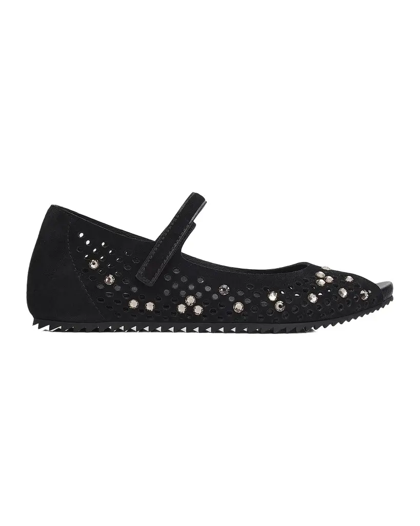 Kalista Suede Mary Jane Flats w Crystals Kalista Suede Mary Jane Flats w Crystals