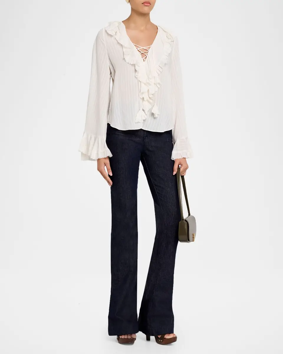 Dorothee Schumacher Striped Ruffle Lace-Up Blouse | Thumbnail 2 Dorothee Schumacher Striped Ruffle Lace-Up Blouse | Thumbnail 2