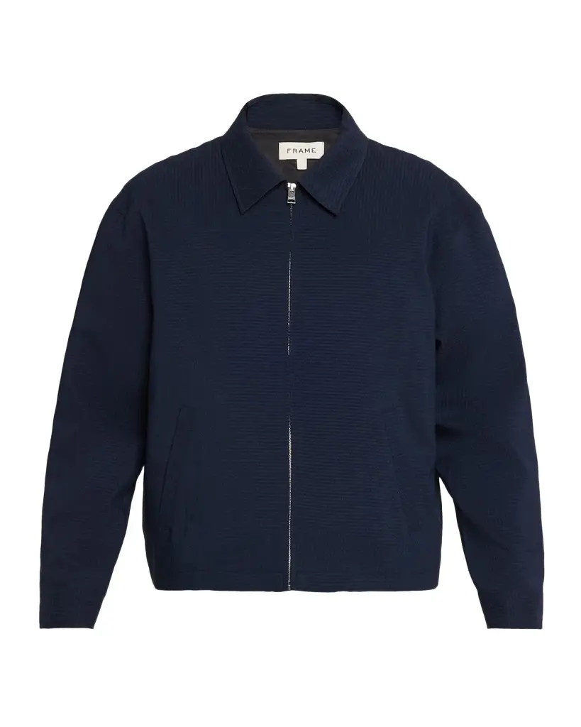Frame Men's Seersucker Blouson Jacket | Image 1 Frame Men's Seersucker Blouson Jacket | Image 1