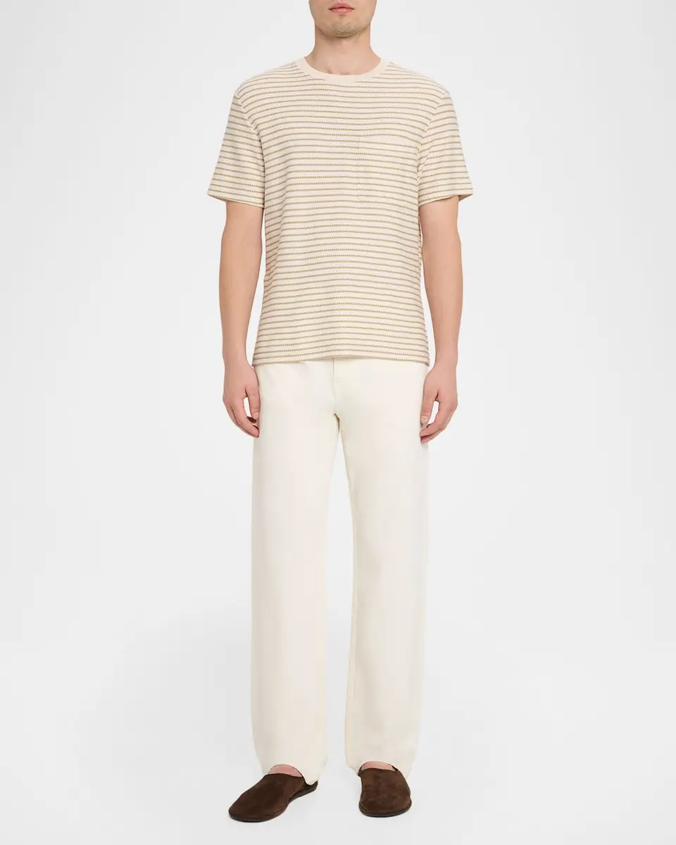 Frame Men's Striped Ribbed Cotton T-Shirt | Thumbnail 2 Frame Men's Striped Ribbed Cotton T-Shirt | Thumbnail 2