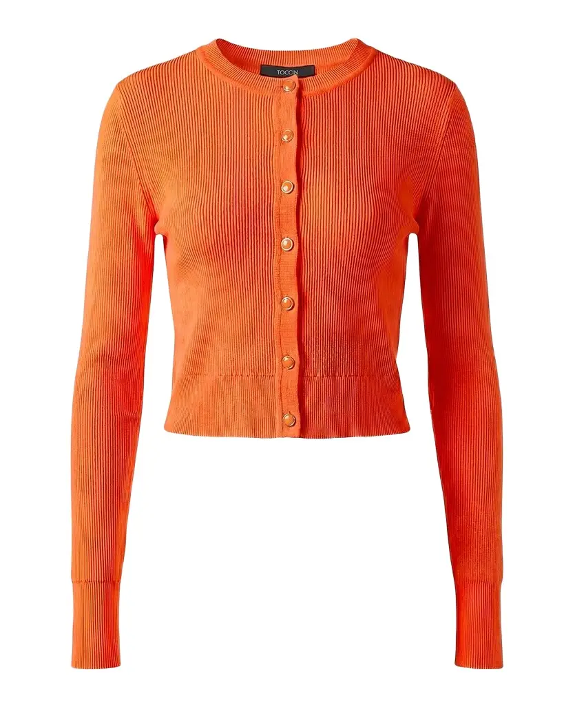Toccin Zoe Cropped Fitted Cardigan | Image 1 Toccin Zoe Cropped Fitted Cardigan | Image 1