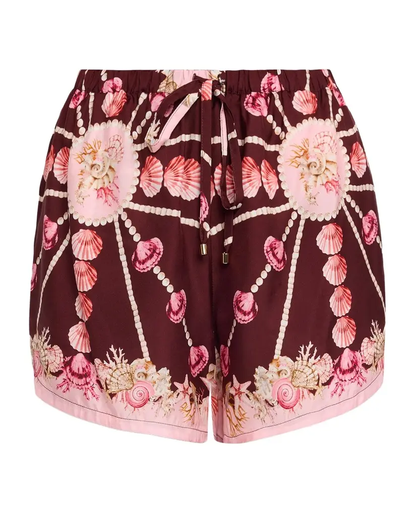 Cara Cara Girona Seashell Silk Drawstring Shorts | Image 1 Cara Cara Girona Seashell Silk Drawstring Shorts | Image 1