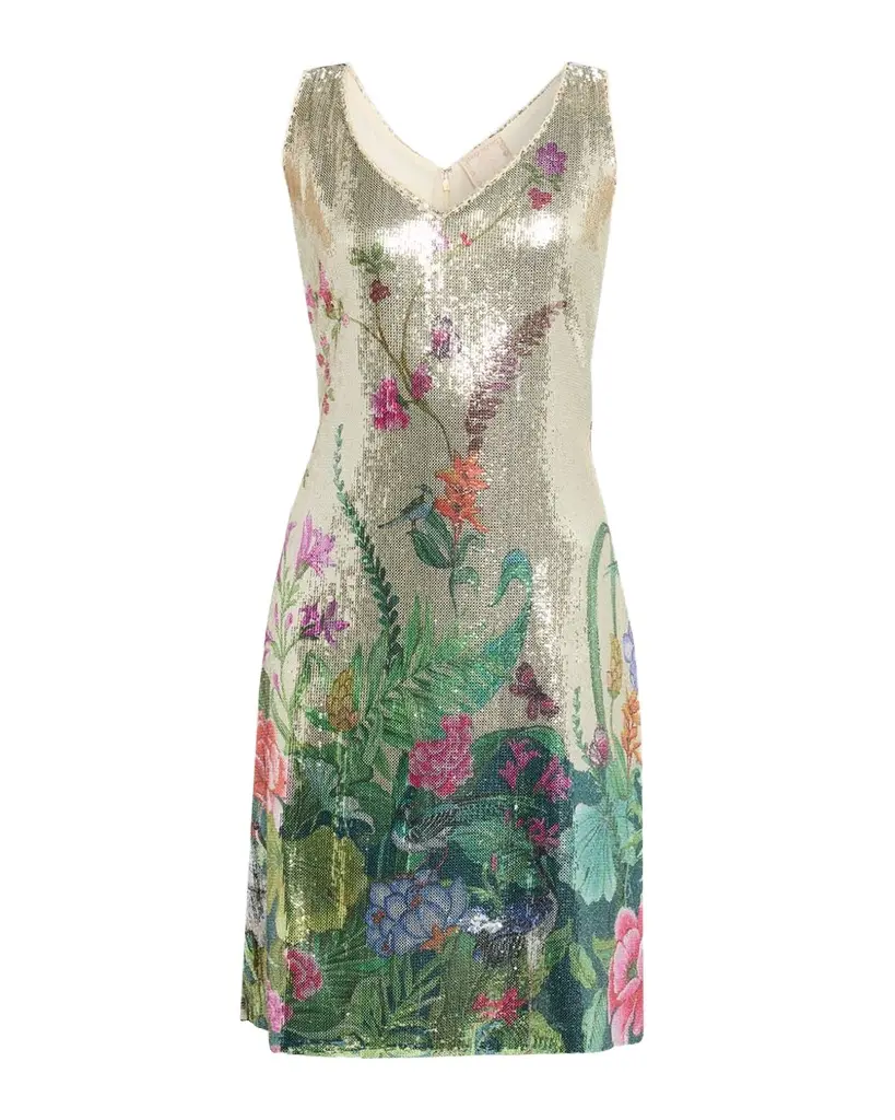 Johnny Was Monika Floral-Print Sequin Mini Dress | Image 1 Johnny Was Monika Floral-Print Sequin Mini Dress | Image 1