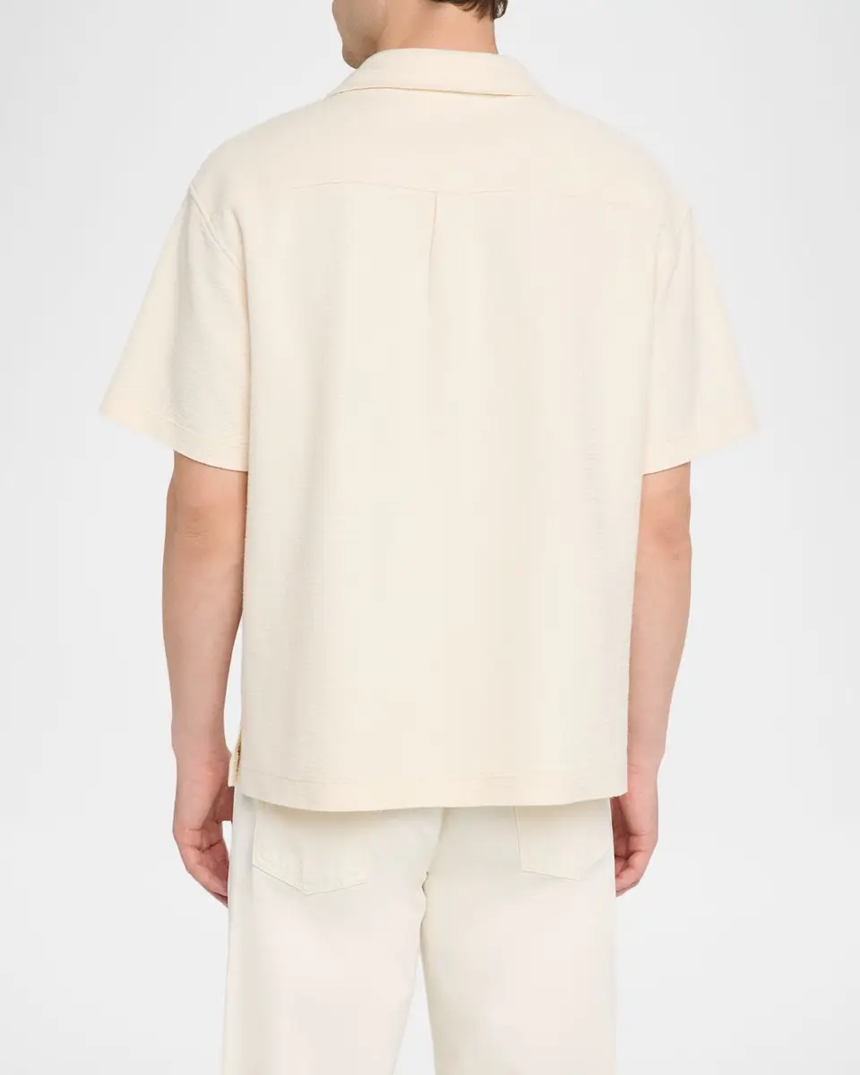 Frame Men's Jacquard Cotton Short-Sleeve Shirt | Thumbnail 3