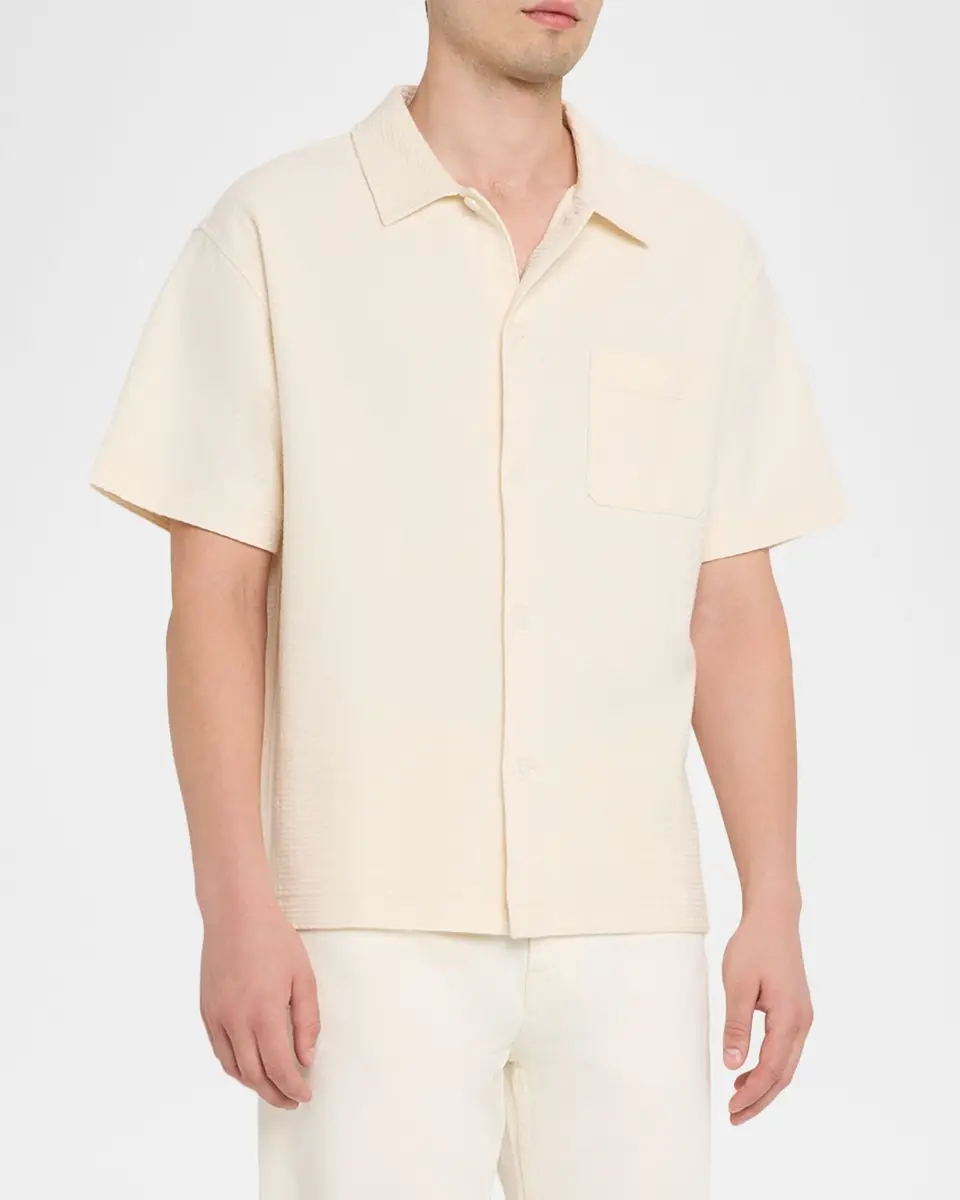Frame Men's Jacquard Cotton Short-Sleeve Shirt | Thumbnail 4