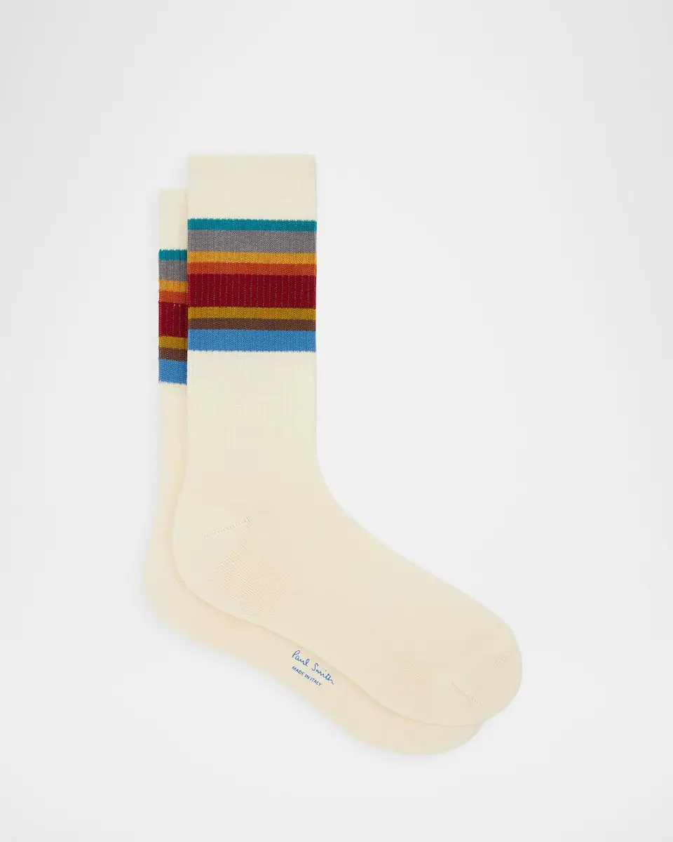 Paul Smith Men's Signature Stripe Ribbed Crew Socks | Thumbnail 2 Paul Smith Men's Signature Stripe Ribbed Crew Socks | Thumbnail 2