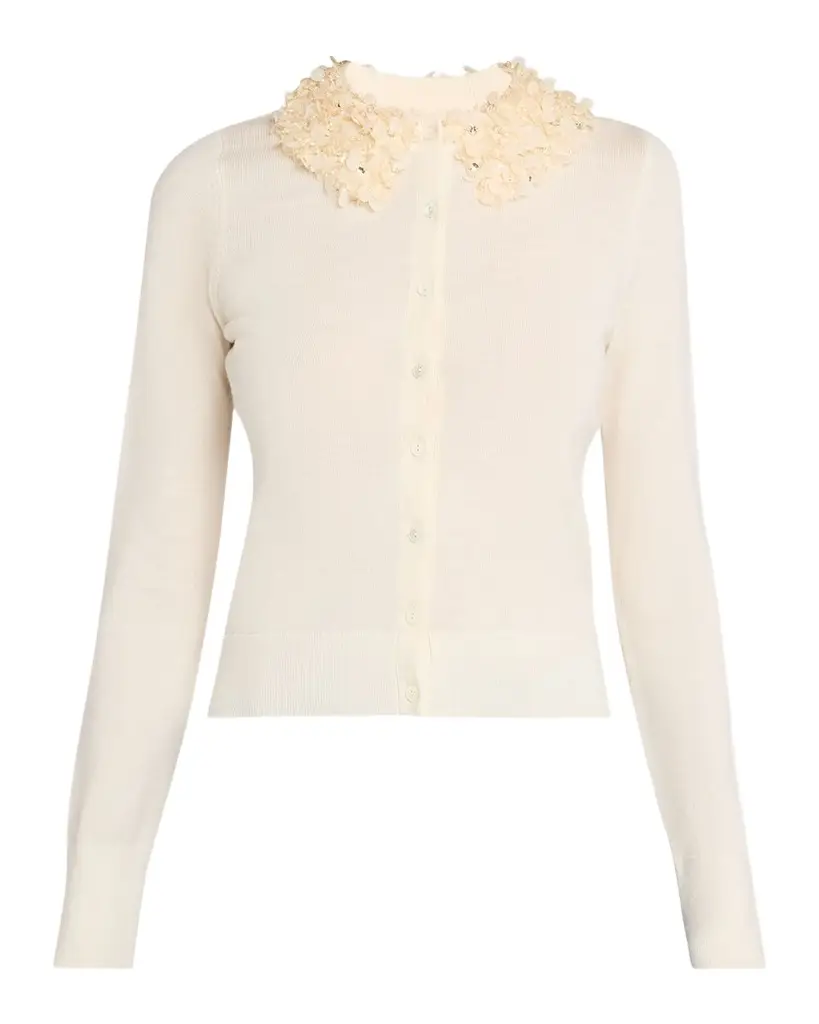 Ulla Johnson Anna Embellished Merino Cardigan | Image 1 Ulla Johnson Anna Embellished Merino Cardigan | Image 1
