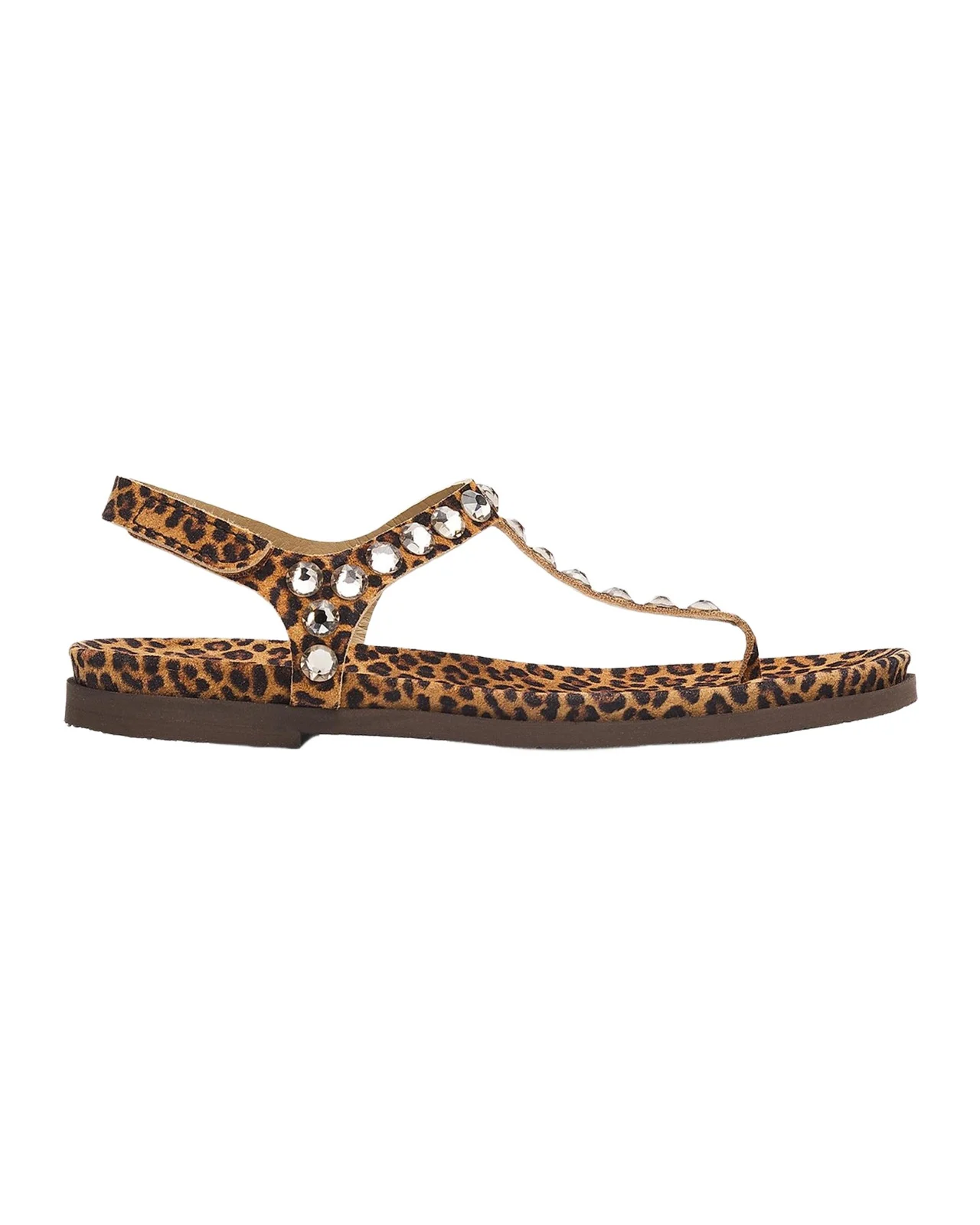 PEDRO GARCIA Judith Leopard-Print Studded Thong Sandals