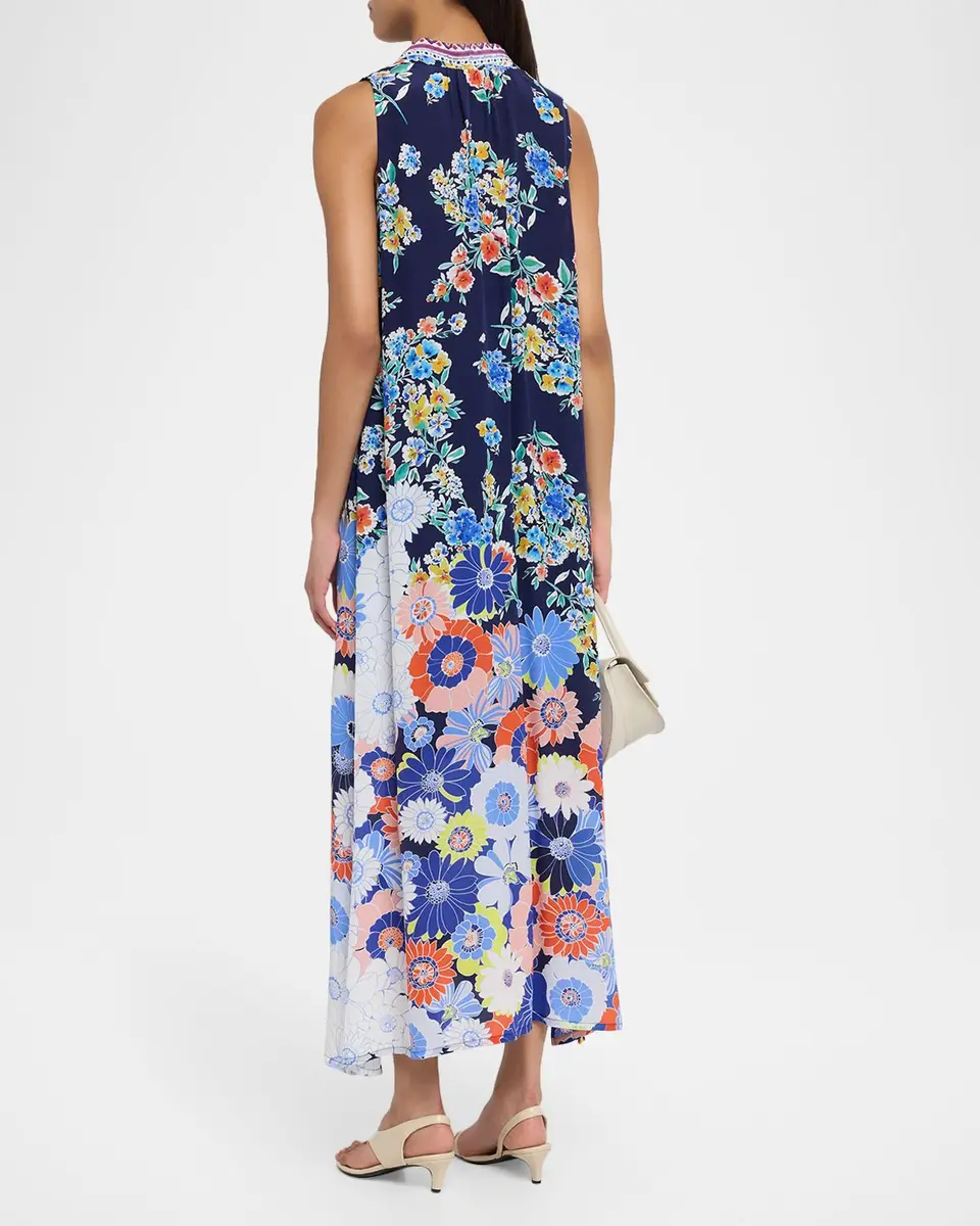 Johnny Was Banksia Floral-Print Silk Maxi Dress | Thumbnail 3