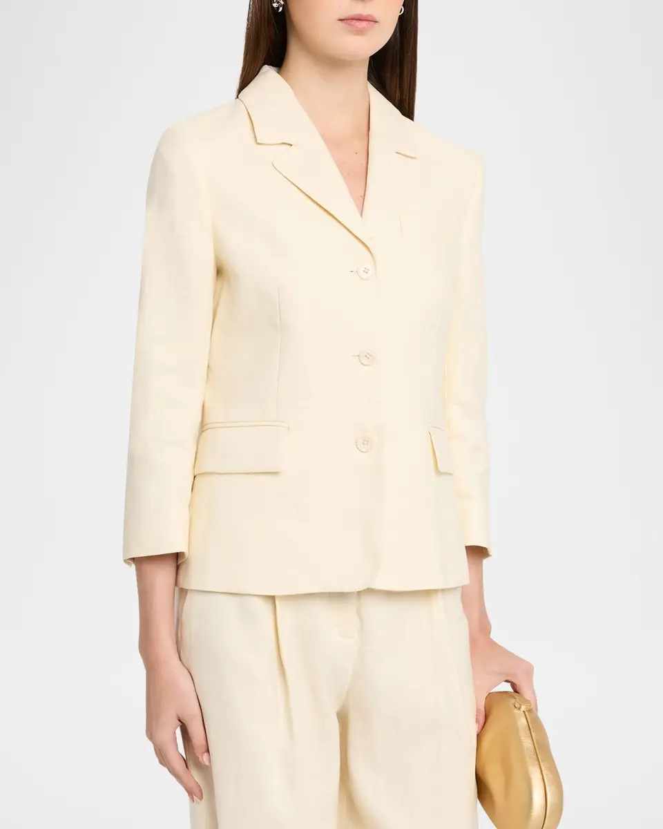 Dorothee Schumacher Casual Sophistication Linen-Cotton Single-Breasted Blazer | Thumbnail 4