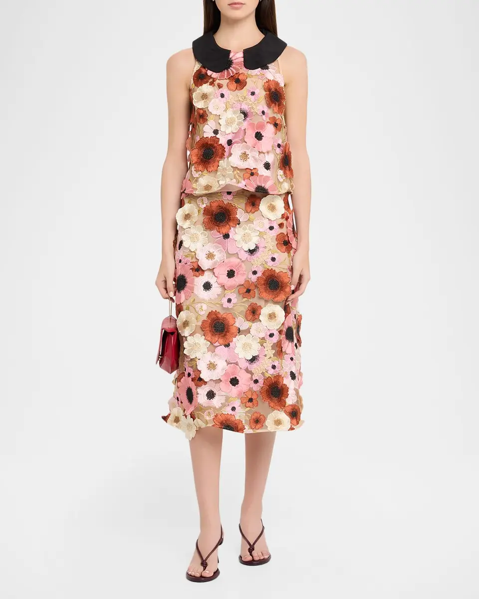 Dorothee Schumacher Blooming Meadow 3D Embroidered Midi Skirt | Thumbnail 2 Dorothee Schumacher Blooming Meadow 3D Embroidered Midi Skirt | Thumbnail 2