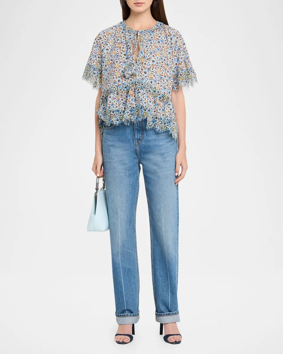 Dorothee Schumacher Floral Volumes Lace-Trim Cotton Blouse | Thumbnail 2