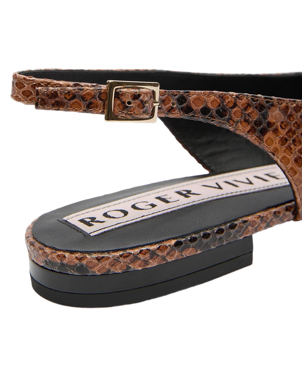 Gommettine Croc-Embossed Leather Slingback Ballerina Flats