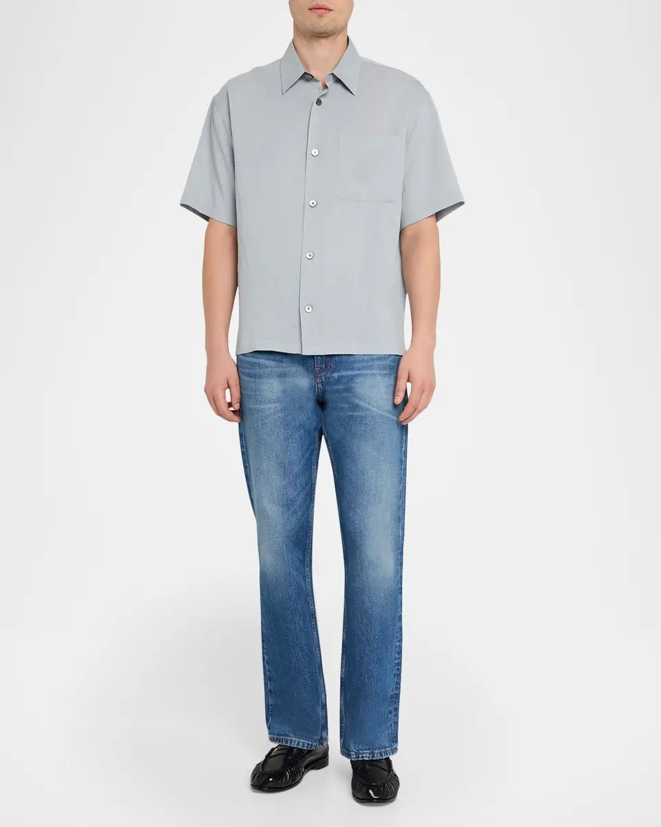 Frame Men's Viscose Blend Pocket Short-Sleeve Shirt | Thumbnail 2 Frame Men's Viscose Blend Pocket Short-Sleeve Shirt | Thumbnail 2