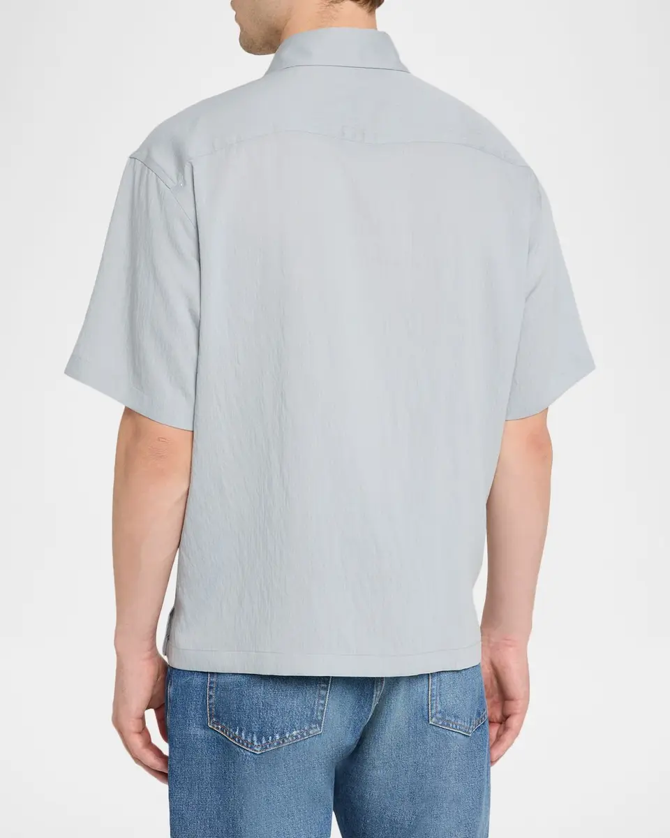 Frame Men's Viscose Blend Pocket Short-Sleeve Shirt | Thumbnail 3 Frame Men's Viscose Blend Pocket Short-Sleeve Shirt | Thumbnail 3