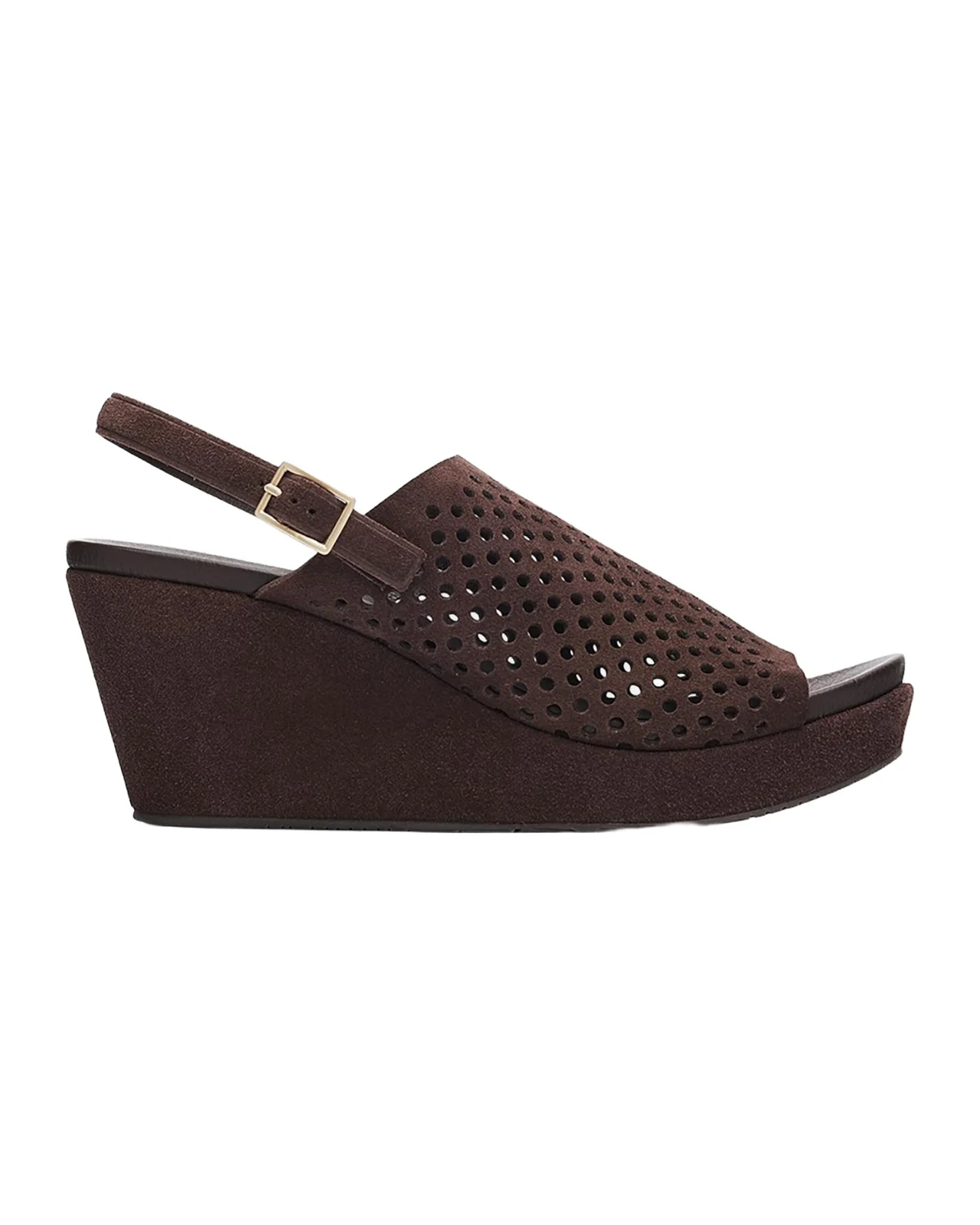PEDRO GARCIA 75mm Alvara Perforated Suede Wedge Sandals