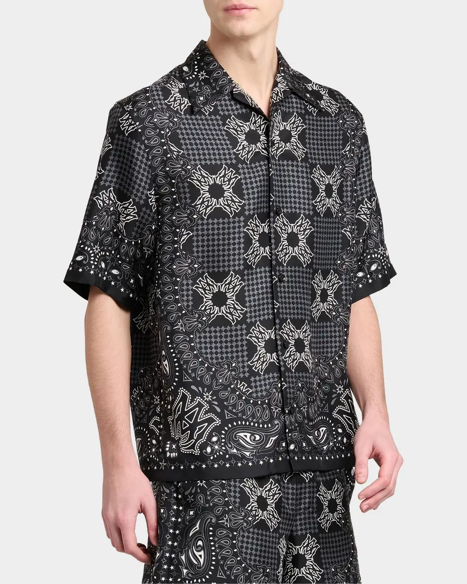 AMIRI Men's Silk MA Quad Paisley Short-Sleeve Shirt | Thumbnail 4