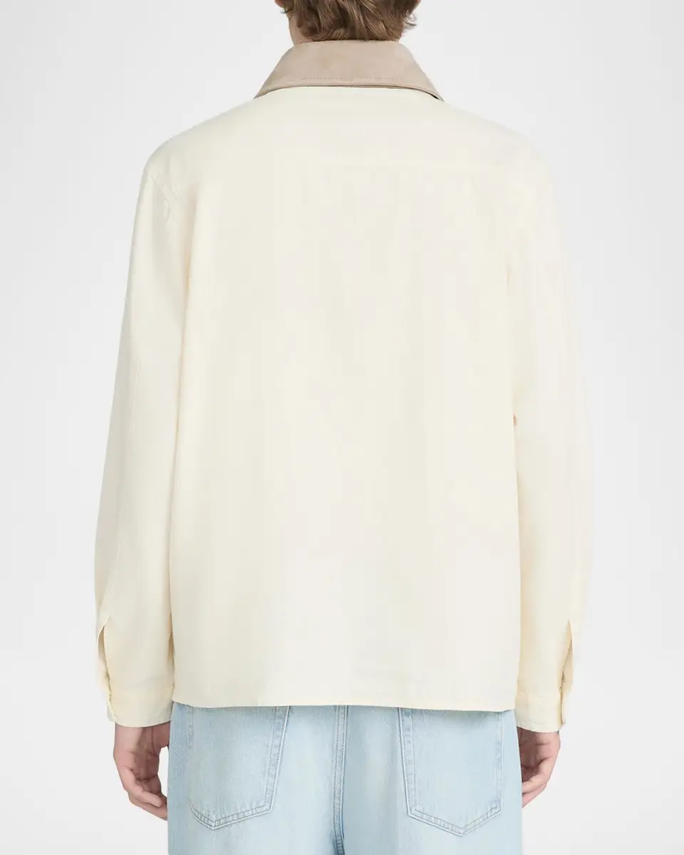Frame Men's Corduroy-Collar Canvas Shirt Jacket | Thumbnail 3 Frame Men's Corduroy-Collar Canvas Shirt Jacket | Thumbnail 3