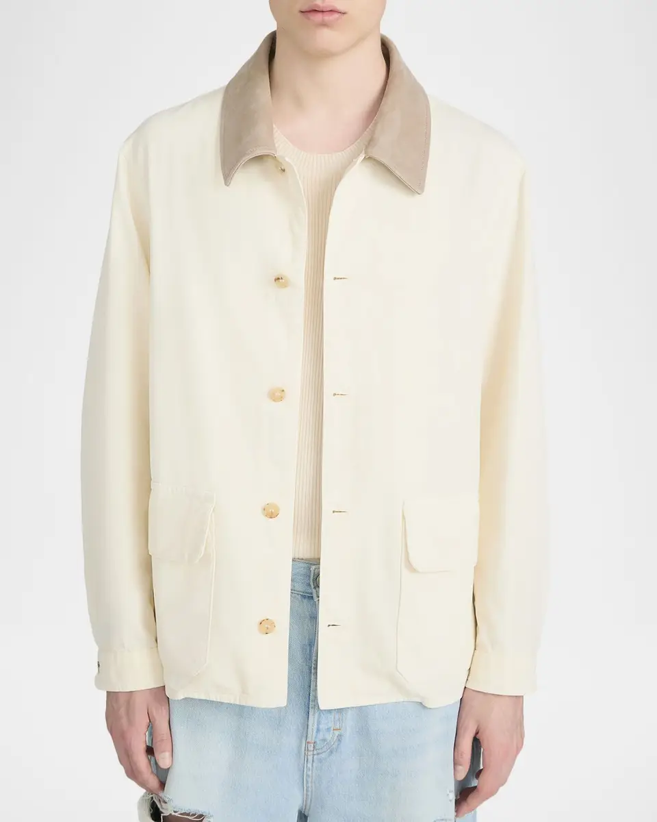 Frame Men's Corduroy-Collar Canvas Shirt Jacket | Thumbnail 4 Frame Men's Corduroy-Collar Canvas Shirt Jacket | Thumbnail 4